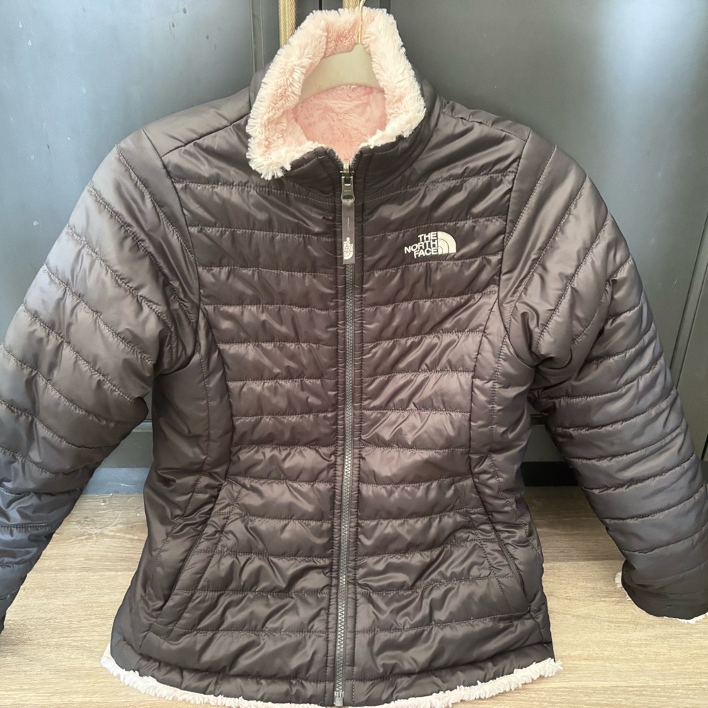 Sz Large 14/16 Northface Reversible Mossbud Swirl Fleece Jacket / Coat- Girls' - Picture 4 of 6